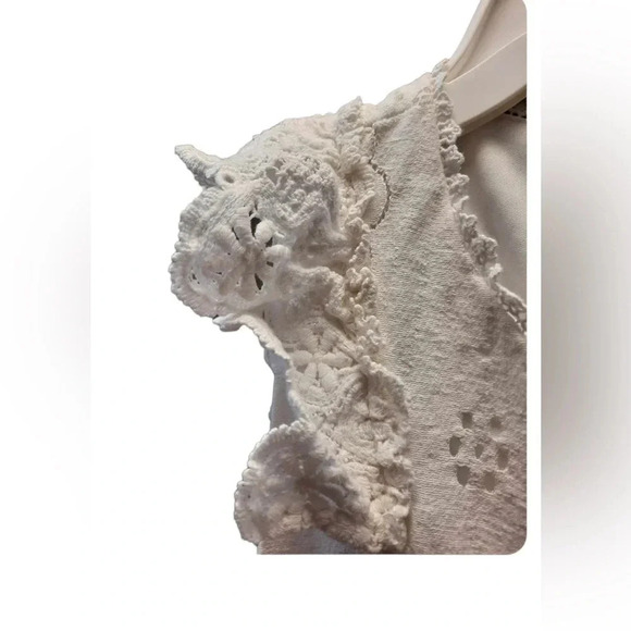 Altar'd State White Lace Lined Flutter Sleeve Sleeveless Mini Dress Size Small - Picture 6 of 8